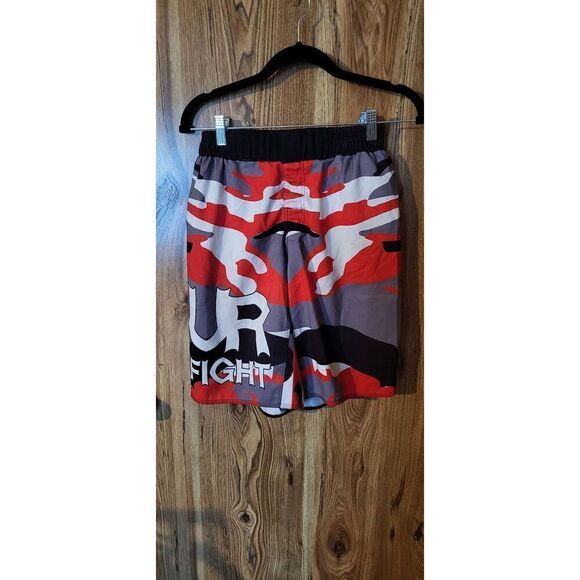UR Fight red/grey athletic men's shorts - Picture 3 of 4